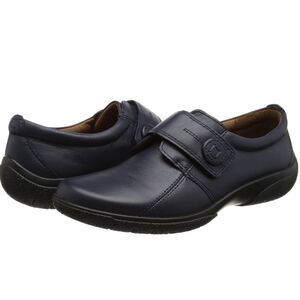 Hotter Sugar Leather Slip On Loafers Black Womens size 8 standard B36